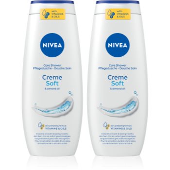 NIVEA Creme Soft gel calmant pentru dus ambalaj economic 2 x 500 ml - imagine 2